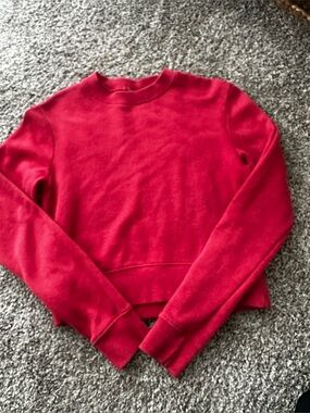 John Galt Brandy Melville Red Crew Neck Sweatshirt Cropped